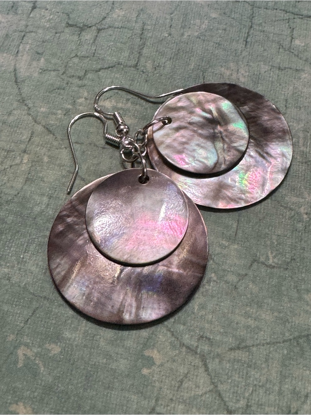 MOTHER OF PEARL LAYERED EARRINGS